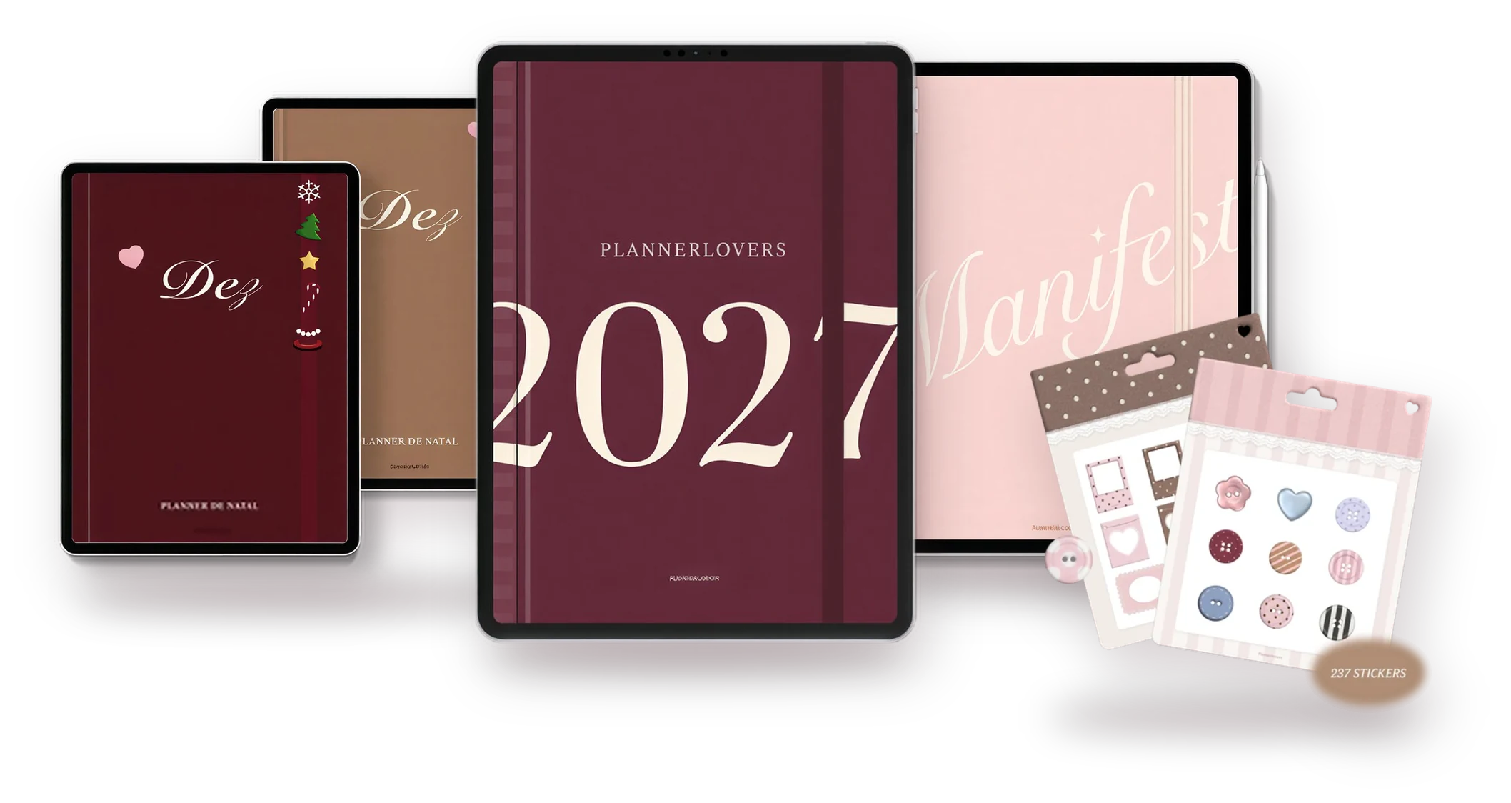 Agenda Digital 2027, Planner da Manifestação, Planner de Natal e Glowy Stickers